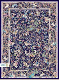 تصویر فرش ابریشم دستباف گونه دربار کد 125014 - ( 