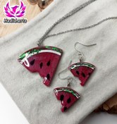 تصویر ست گردنبند یلدا هندونه ای 