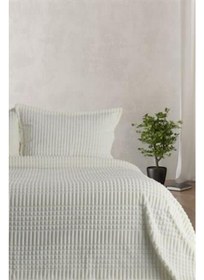 تصویر ست پتو دو نفره ۳ تکه مدل مدرن خطی رنگ استخوانی برند merinos Modern Line 3 Piece Double Blanket Set Bone