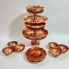 تصویر سرویس پذیرایی ۴ تیکه مسی 