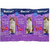 تصویر تشویقی مدادی گربه وینستون با طعم ماهی سالمون و قزل آلا بسته 10 عددی 