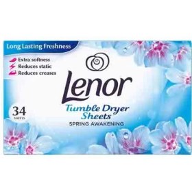 تصویر ورق کاغذی خوشبو کننده لباس لنور Lenor رایحه گل بهاری بسته 34 عددی 