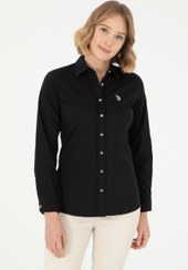 تصویر شومیز زنانه مشکی یو اس پولو 