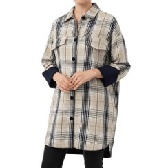 تصویر تونیک زنانه کرم سرمه ای سرژه Serge کد 232186 