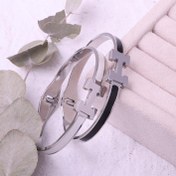 تصویر دستبند استیل هرمس با قفل فنری 