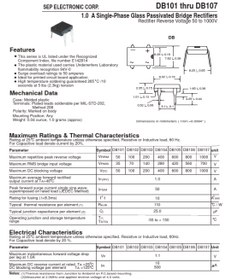 تصویر پل دیود 1000V-1A مربعی DB107 DB107