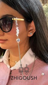 تصویر بند عینک سرامیکی قلب سفید سنگی 