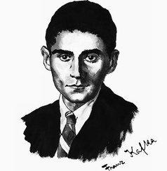 تصویر تابلو شاسی پرتره نویسندگان / 40*30 / فرانتس کافکا 