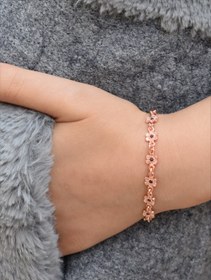 تصویر دستبند شکوفه مس کد 1239 