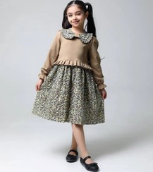 تصویر پیراهن دخترانه مدل ترنج مناسب ۲ تا ۸ سال 