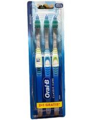 تصویر مسواک اورل بی کلاسیک کر مدیوم بسته 3 تایی 1-2-3 ORAL-B CLASSIC CARE MEDIUM 3 PACK - سه عددی ( یک عدد سبز دو عدد فیروزه ای) ORAL-B CLASSIC CARE MEDIUM 3 PACK 1-2-3