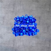 تصویر پلاک کبوتر فلزی با حک مشخصات و شماره تلفن دارای رنگ بندی جذاب - 20 عددی / ابی 