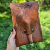 تصویر ست تخته و چاقو با کیف چرمی دست دوز 