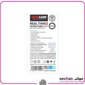 تصویر کاندوم بسیار نازک 12عددی سوئیس کر Swisscare Real Thin Ultrathin 12Numbers