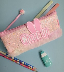 تصویر جامدادی تک زیپ cheer up - آبی 