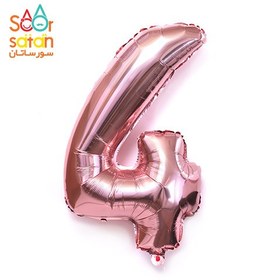 تصویر بادکنک فویلی عددی رزگلد (عدد 4) 