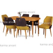 تصویر میز ناهار خوری رافائل زرد 155در90در77چوبی برند کارما - چهار ا table dining Rafael table dining Rafael