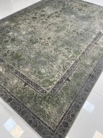 تصویر فرش افشان مدرن وینتیج طوسی سبز طرح آسو 1200 شانه 