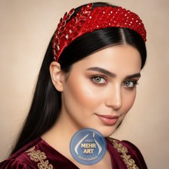 تصویر تل یلدایی، تل جواهردوزی مجلسی تمام سنگی(مناسبتی) - رنگ مورد نظر در توضیحات سفارش ثبت شود. 