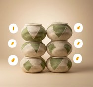 تصویر خمره حصیری مدل طرح دار 