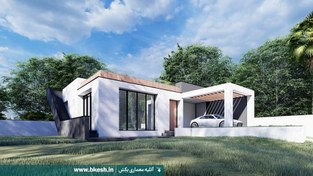 تصویر نقشه خانه 100 متری حیاط دار ویلا فلت villa-041 