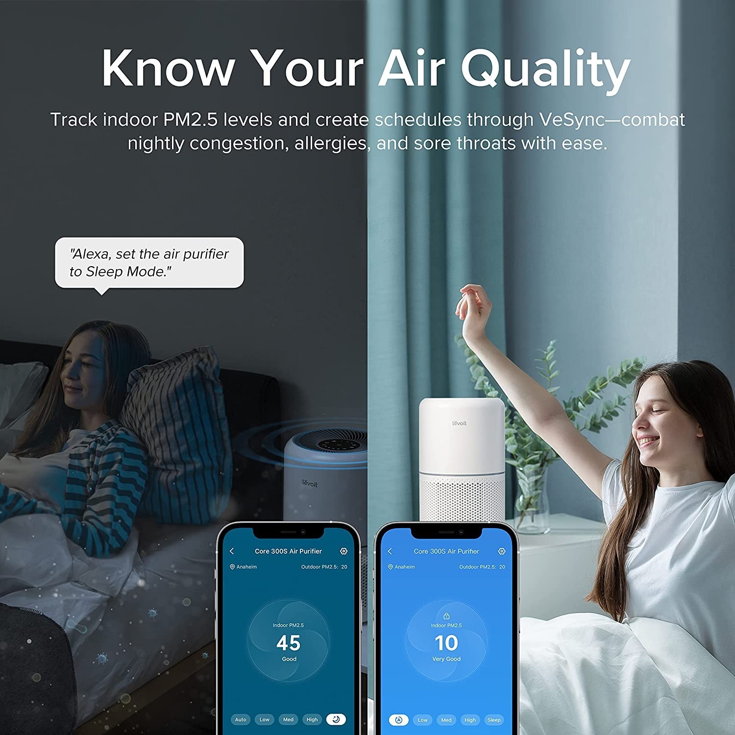 خرید و قیمت LEVOIT Smart Air Purifier for Home Bedroom, H13 HEPA