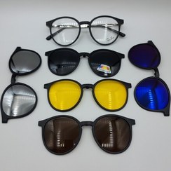 تصویر عینک طبی مگنتی کاوردار رای بن Ray Ban با 5 کاور آفتابی کد 2377 