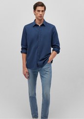 تصویر پیراهن آبی سرمه ای منظم / برش معمولی 0211247-70720 پیراهن آستین بلند راسته مردانه | ماوی Mavi 211247 