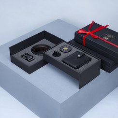 تصویر ست هدیه چرم کیف پول و کمربند دورو 