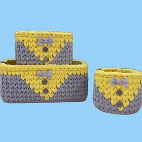 تصویر ست سبد وسایل کودک مدل لباس پسرانه مجموعه 3 عددی 