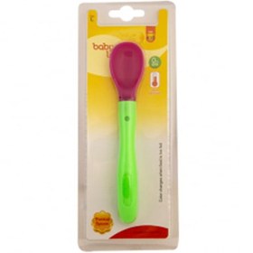 تصویر قاشق غذاخوری سیلیکون حرارتی کودک سایز3 بسته بندی بلیستر مدل 430 بی بی لند Baby Land 430 Silicon Spoon Size 3