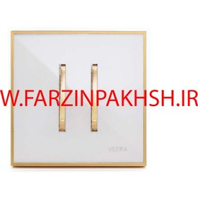 تصویر کلید و پریز ویرا مدل شهاب طلا سفید Veera Switch And Sockets Shahab Gold White