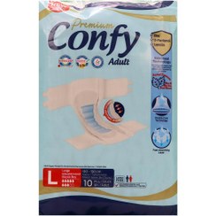 تصویر پوشک بزرگسال مدل Large بسته 10 عددی کانفی Confy adult diapers, Large model, pack of 10