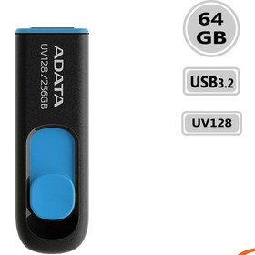 تصویر فلش مموری ای دیتا UV128 USB3.2 64GB ADATA UV128 USB 3.2 Flash Drive 64GB