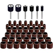 تصویر مجموعه 51 عددی سنباده حلقوی به همراه پد لاستیکی 51 pcs abrasive spiral bands