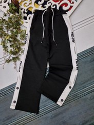 تصویر شلوار بگ اسپرت دمپا جودی بغل انگلیسی دو دکمه رنگ مشکی سایز 80 Jodi's baggy sports pants, English style, two buttons, black, size 80