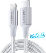 تصویر کابل شارژ و دیتا 3 آمپر لایتنینگ به USB-C 2.0 Male یوگرین مدل US304 سری 70523 