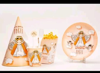 تصویر پک تولد اقتصادی دخترانه تم فرشته 10نفره 