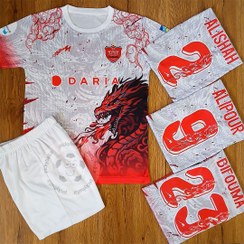 تصویر ست فوتبالی پسرانه پرسپولیس طرح دراگون سایز ۵۰ تا ۹۰ 