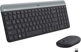 تصویر Logitech MK470 Slim Wireless Keyboard & Mouse Combo برای ویندوز ، 2.4 گیگاهرتز گیرنده USB ، کمبود مشخصات ، عمر باتری Whisper-Quiet ، ماوس نوری ، PC/Laptop ، Layout Arabic-Graphite Logitech Mk470 Slim Wireless Keyboard &amp; Mouse Combo For Windows, 2.4Ghz Unifying Usb-Receiver, Low Profile, Whisper-Quiet, Long Battery Life, Optical Mouse, Pc/Laptop, Arabic Layout - Graphite