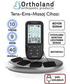 تصویر Ortholand دستگاه ماساژ Tens EMS 2 کانال باتری قابل حمل دستگاه فیزیوتراپی قابل شارژ Ortholand Tens Ems Masaj Cihazı 2 Kanallı Bataryalı Portatif Fizik Tedavi Cihazı Şarj Edilebilir