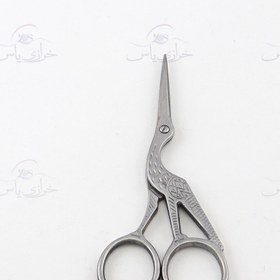 تصویر قیچی فانتزی گلدوزی و جواهردوزی لک لک نقره ای 