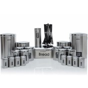 تصویر ست سرویس آشپزخانه استیل 29 پارچه درب کروم 