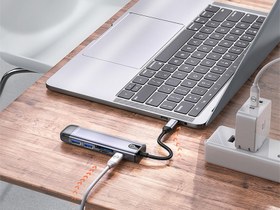 تصویر هاب شارژر تایپ سی 6 پورت مک دودو Mcdodo HU-7740 6 in 1 USB-C HUB 