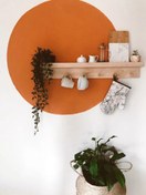 تصویر شلف چوبی 60 سانتی آویزدار طرح رزا wooden shelf 60cm