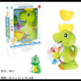 تصویر اسباب بازی مدل دایناسور چرخ و فلکی طرح حمامی نشکن کد 9917 