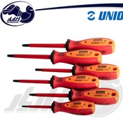 تصویر پیچ گوشتی ستاره ای عایق برق یونیور مدل 621CS6VDE-TBI بسته 6 عددی 