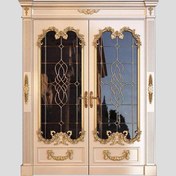 تصویر درب چوبی شیشه خور کد 02 