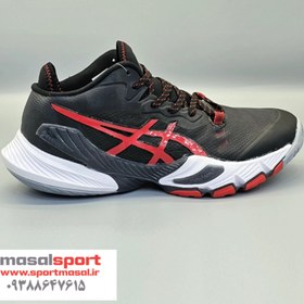 تصویر کفش والیبال آسیکس متارایز مسترکوالیتی مشکی ، Asics metarise master quality 