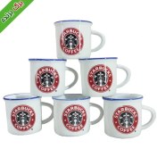 تصویر فنجان قهوه خوری استارباکس مجموعه ۶ عددی سفید 